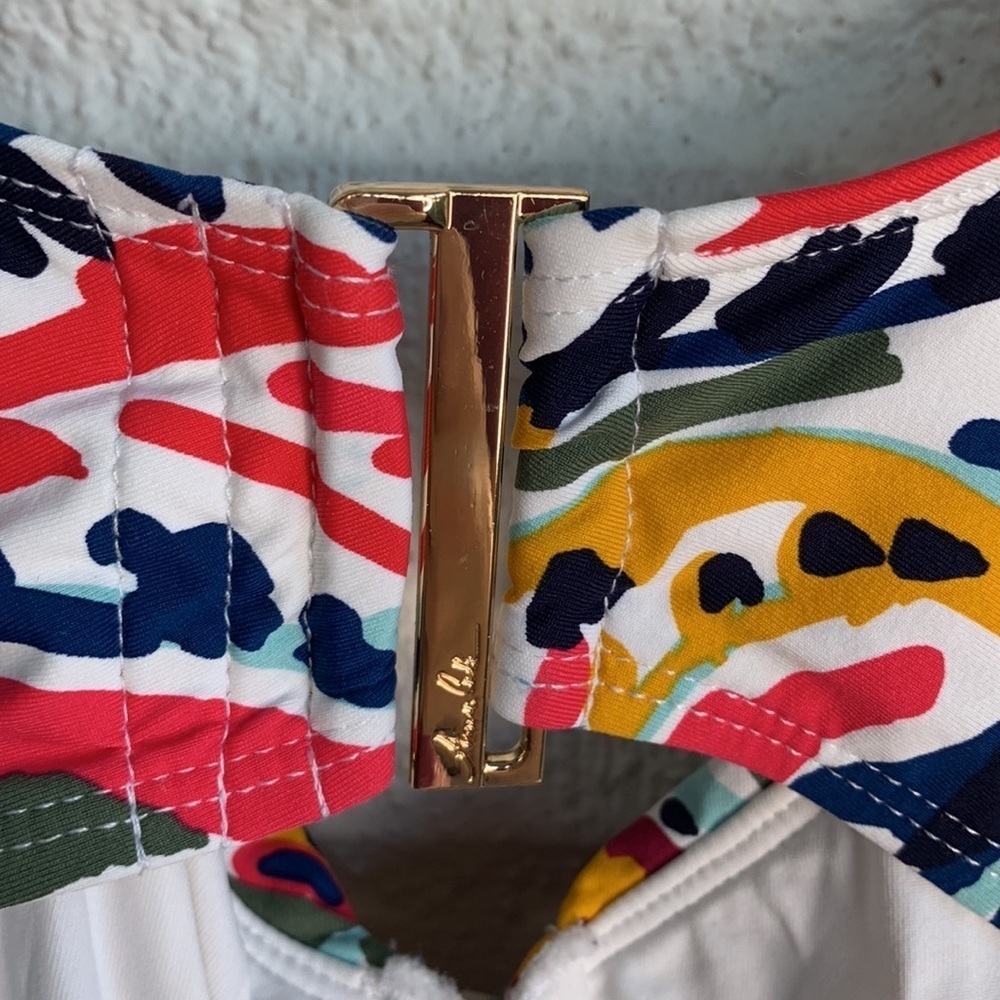 Anne Cole Colorful Underwire Twist Front Bikini Bright Swim Top sz 22 W - Picture 7 of 10